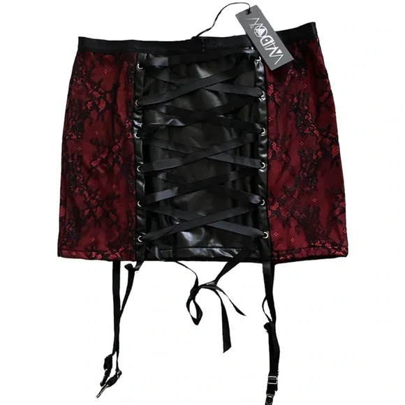 DollsKill | NWT’s gothic lace stud embellished and embroidered garter mini skirt - Picture 3 of 9